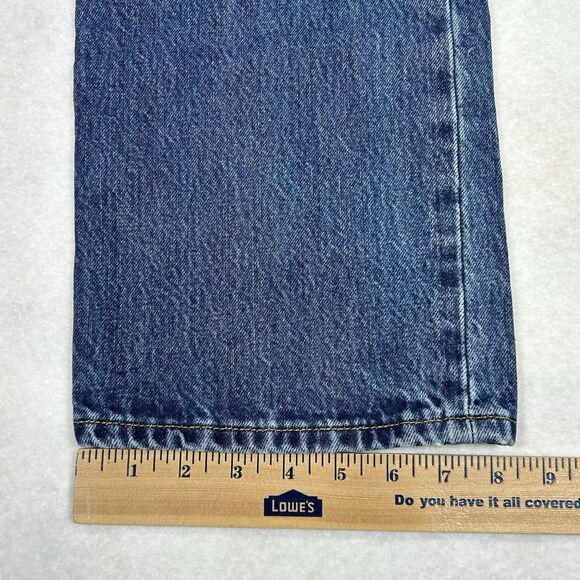 Levis 501 Jeans Mens 33x30 Blue Straight Button Fly American Dark Wash Denim - Picture 10 of 16